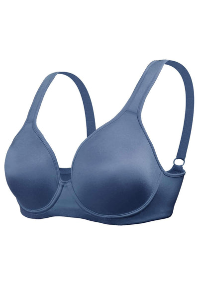 HSIA Blue Unlined Full Coverage Minimizer Bra