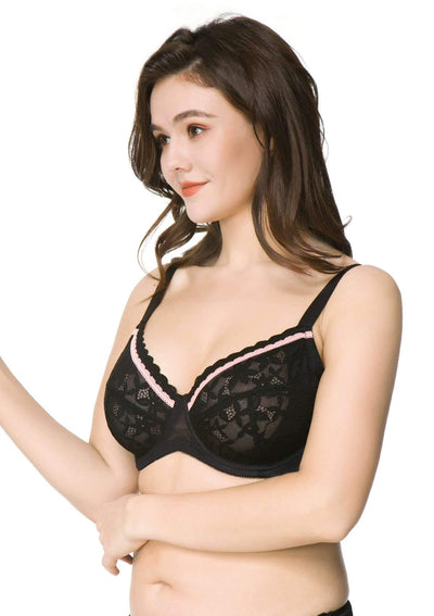 Jessamine Contrast Color Lace Underwire Bra Bundle