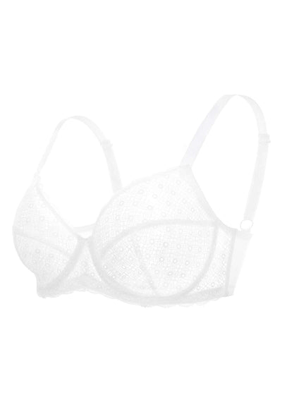 HSIA Floral Full Coverage Unlined Full Lace Bra