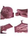 Lovelush Flower Trim Padded Underwire Bra Bundle