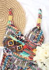 V-Neck One-Piece Swimsuit