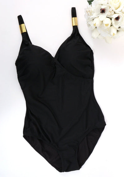V-Neck One-Piece Swimsuit