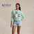 Ralph Laur** Bear Heavy Embroidery RL Round Neck Knit Pullover Top Porcelain Green