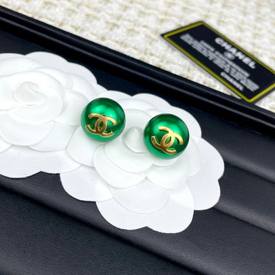C new green earrings