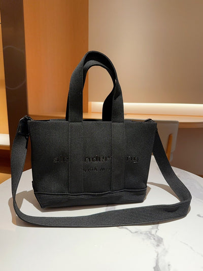 **Wang new threaded knitted tote bag