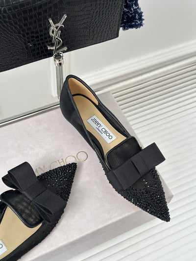 J**C* new high quality rhinestone bow small pointed toe Mary Jane shoes