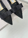 J**C* new high quality rhinestone bow small pointed toe Mary Jane shoes