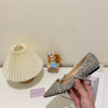 JC rhinestone chain crystal shoes