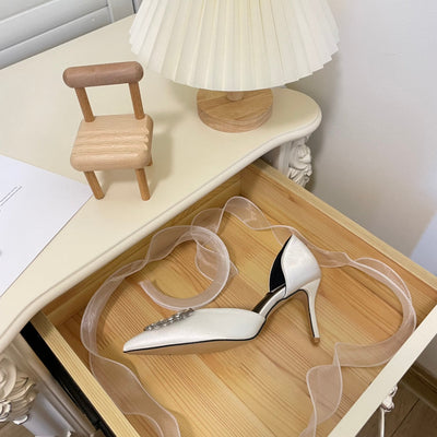 JC new rhinestone hollow shoes high heels