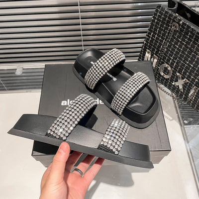 Wang new diamond platform sandals