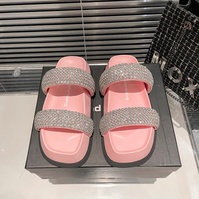 Wang new diamond platform sandals