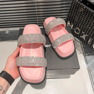 Wang new diamond platform sandals