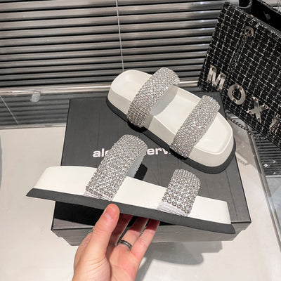 Wang new diamond platform sandals