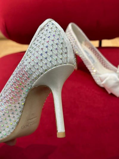 JC satin has its own luster, oversized French bow, elegant and romantic