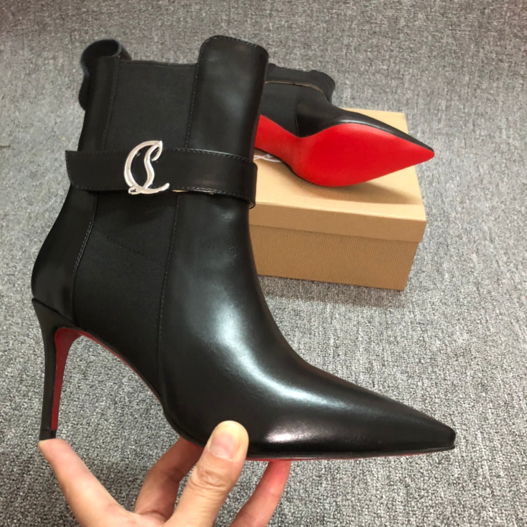Loubouti* new 1: 1 VIP red-soled high-heeled short boots