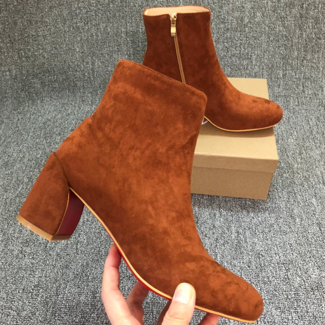 Loubouti* new 1: 1 VIP red-soled autumn and winter short boots