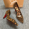 Loubouti* new pointed toe leopard print willow high heels