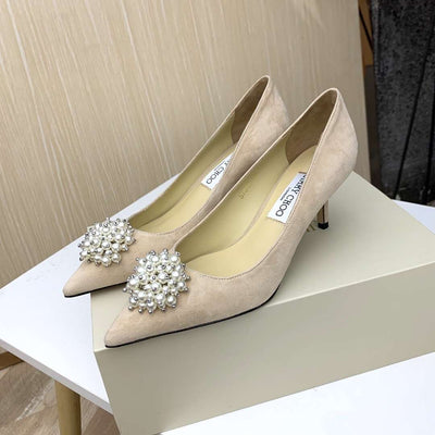 Jimmy Cho* new pearl buckle high heels available in multiple colors