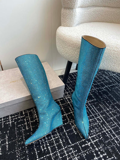 Jimmy Cho* new1: 1 VIP top quality diamond-encrusted boots for autumn and winter