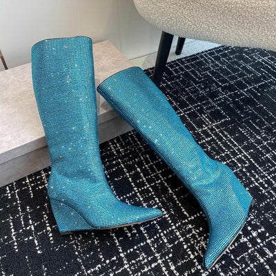 Jimmy Cho* new1: 1 VIP top quality diamond-encrusted boots for autumn and winter