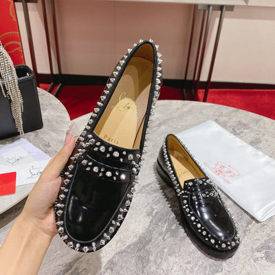 Christ* Louboutin* 1: 1 VIP new rivet design loafers