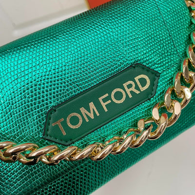 𝙏𝙊𝙈 𝙁𝙊𝙍* New metallic chain clutch bag