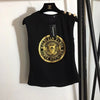 Balmai* new hot stamping printing custom metal shoulder buckle sleeveless T-shirt small vest