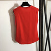 Balmai* new hot stamping printing custom metal shoulder buckle sleeveless T-shirt small vest