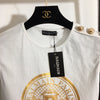 Balmai* new hot stamping printing custom metal shoulder buckle sleeveless T-shirt small vest