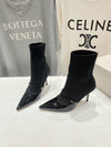 JIMMY CH** VIP1:1Early Autumn new simple pointed elastic high heel boots short boots