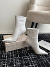 JIMMY CH** Early Autumn new simple pointed calfskin high-heeled short bootsVIP1：1