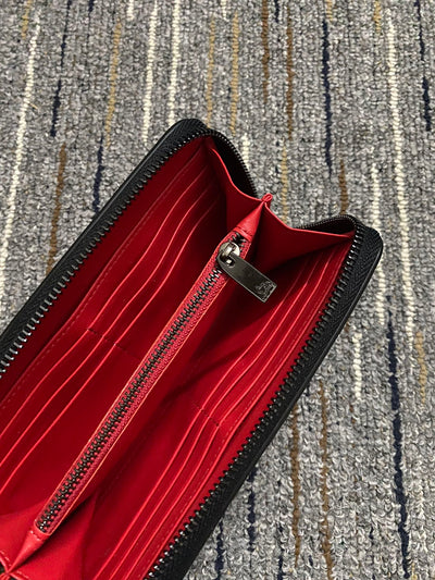 Christi** Loubout** Black Zip Around Wallet