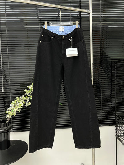 Alexander*** AW King Fake Two-Piece Denim Pants