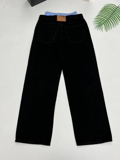 Alexander*** AW King Fake Two-Piece Denim Pants