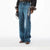 Alexander*** 10,000 stitch embroidered logo embossed letters slim straight denim trousers