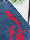 Alexander*** Wang Red Embroidered Letter Jeans