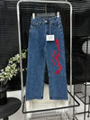 Alexander*** Wang Red Embroidered Letter Jeans