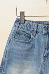 Alexander*** side lettering laminated denim shorts,