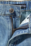 Alexander*** side lettering laminated denim shorts,