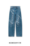 Alexander*** Lettering Ripped Jeans