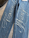 Alexander*** Lettering Ripped Jeans