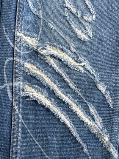 Alexander*** Lettering Ripped Jeans