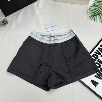 Alexander*** King Ribbon Letter Waist Side Zipper Shorts