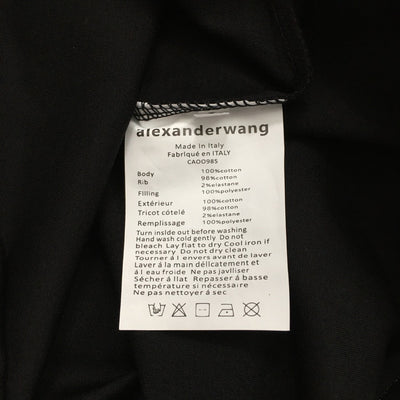 Alexander* King's new yoga sports suit, silver thread embroidered letter ribbon vest + elastic tights, black,